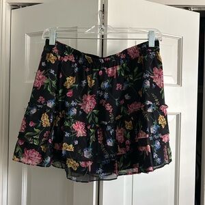 Generation Love Black Floral Mini Skirt